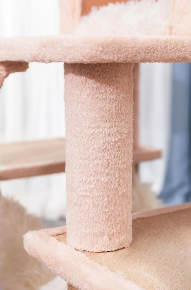 Catry Arbre à chat en forme de château à 7 niveaux avec condos, griffoirs, jouets pour chats et hamac