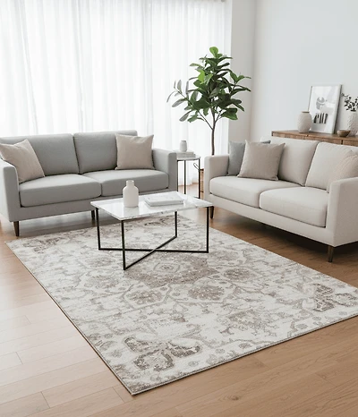 Rug Branch Cadence Vintage Indoor Area Rug, Cream Grey, South-Western - Living Room, Bedroom, Dining and Kitchen<br>