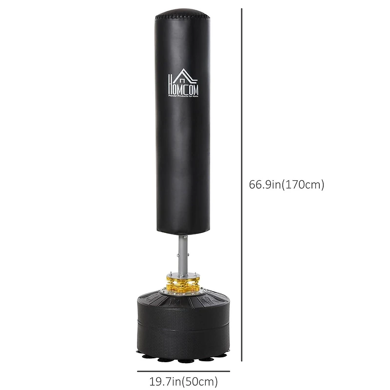 Soozier Stand de boxe pour sac de poing avec base remplissable, hauteur réglable