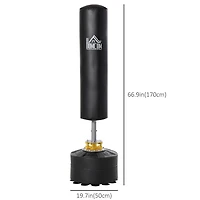 Soozier Free Standing Punch Bag Boxing Stand w/ Fillable Base Adjustable Height