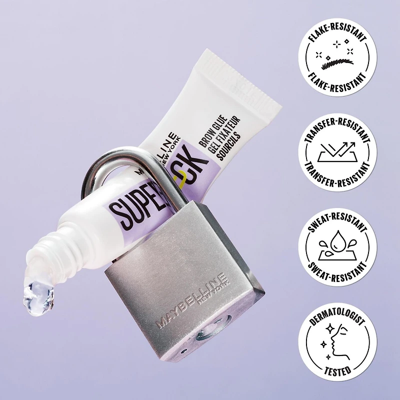 Maybelline New York Colle à sourcils hydrofuge teintée Super Lock Tenue 24H