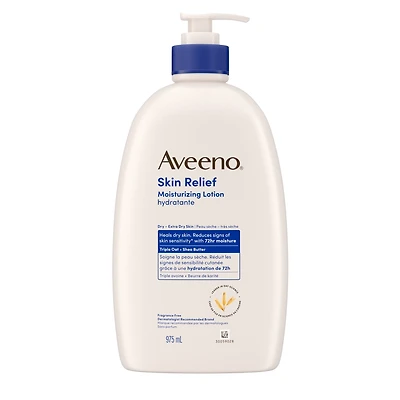 Lotion hydratante apaisante Aveeno pour le corps, avec beurre de karité, avoine, diméthicone; hydratant corporel pour la peau sèche, sans parfum