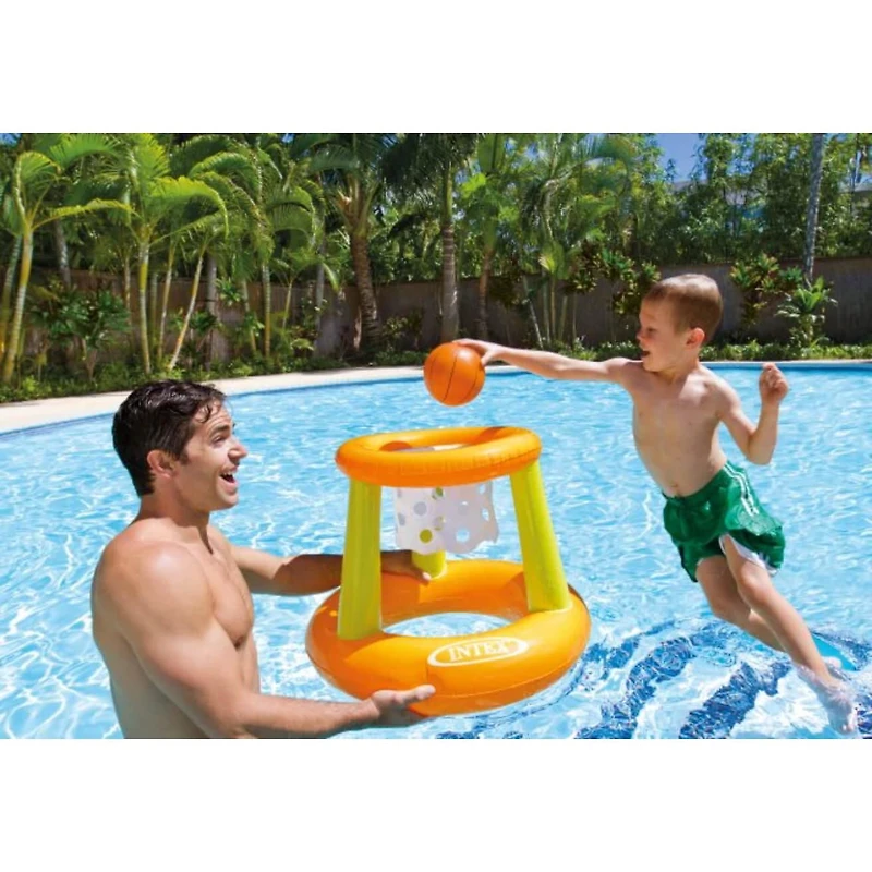 Intex Floating Basketball Hoop, Age 3+, Inflatable Water Game for Poolside Fun