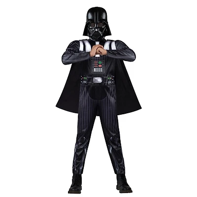 STAR WARS Darth Vader Official Youth Halloween Costume - Premium Quality Padded Jumpsuit with Plastic Mask and Detachable Cape
