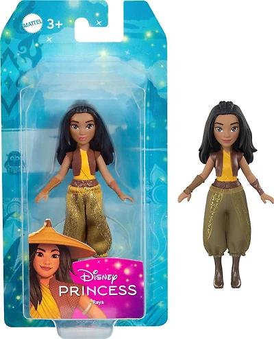 Disney Princess Raya Posable Small Doll in Shiny Outfit with Removable Pants, Inspired by Movie