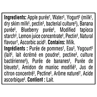 GERBER Purée Pomme, banane, bleuet et yogourt, faite avec du yogourt et de vrais fruits, pour bébés et tout-petits, sans sucre ni sel ajoutés, sans OGM, sachet refermable 94 ml