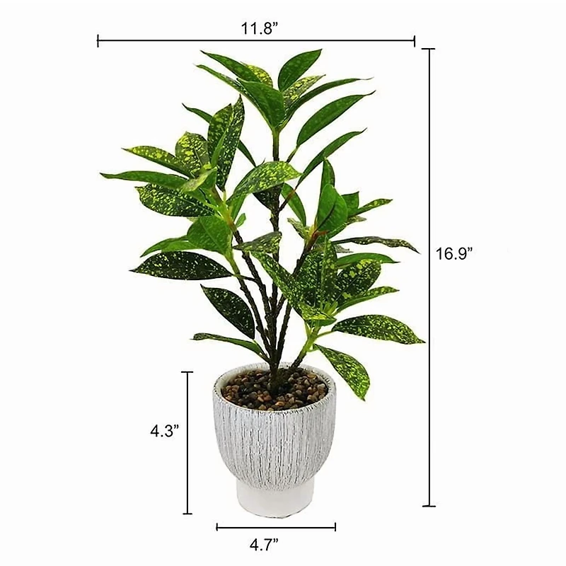 Lerman Decor's plant in cement pot, artificial plant