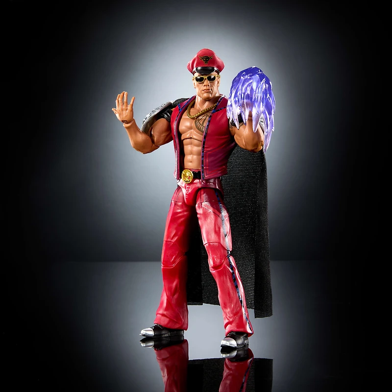 WWE-x-Street-Fighter-The-Rock-Final-Boss-Action-Figure-&-Accessories,-6-inch-Collectible-M.-Bison-Mashup-Set