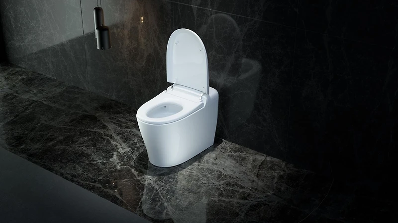 Ecoway Deluxe 1-Piece 1.28GPF Single Flush Elongated Standard Tankless Smart Bidet Toilet in White