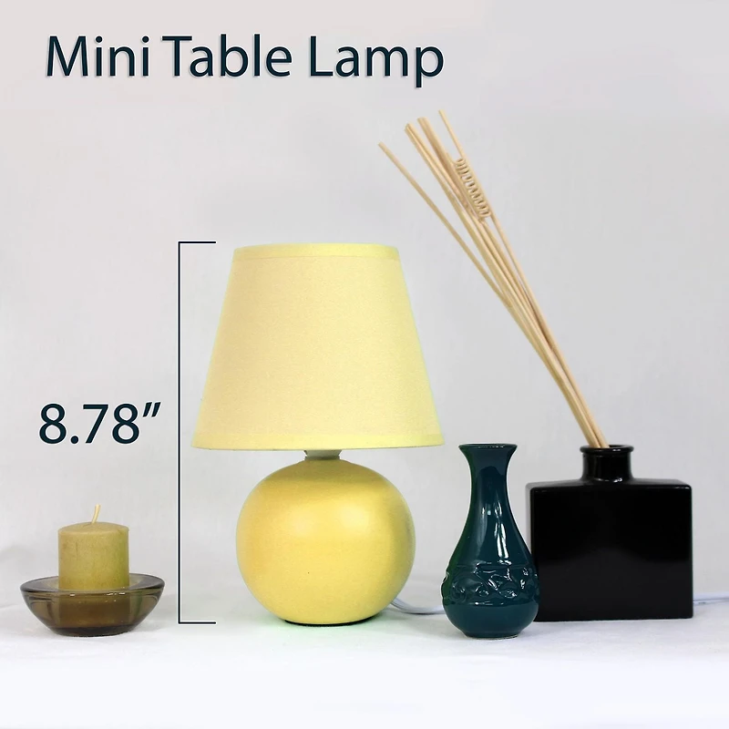 Simple Designs  Mini Ceramic Globe Table Lamp