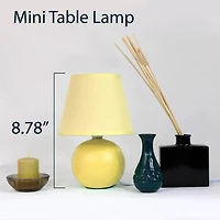 Simple Designs  Mini Ceramic Globe Table Lamp 2 Pack Set