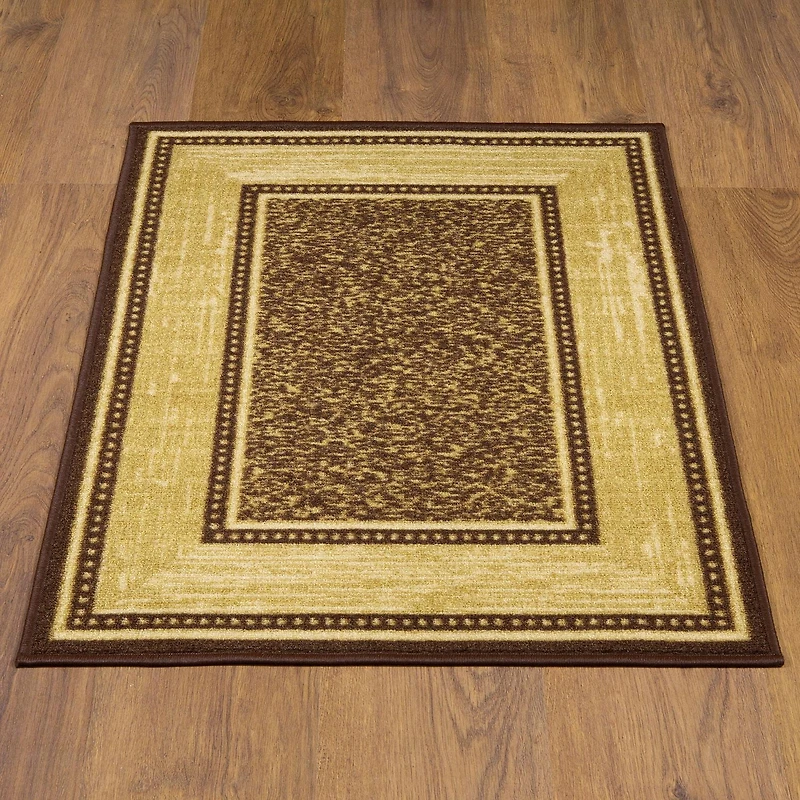 Ottomanson Ottohome Collection Non-Slip Rubberback Bordered Design Indoor Area Runner Rug/Entryway Mat