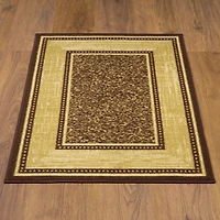 Ottomanson Ottohome Collection Non-Slip Rubberback Bordered Design Indoor Area Runner Rug/Entryway Mat