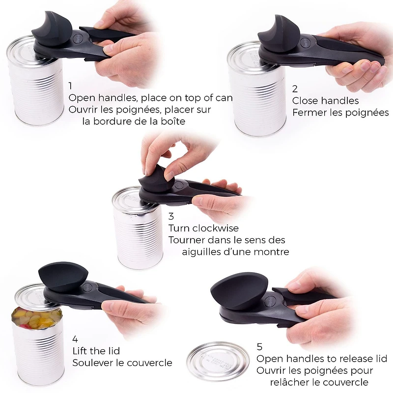 Starfrit Mightican Can Opener with Soft Grip, Soft Grip - Black
