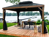 Yosemite Gazebo Aluminum Frame Wood Finish 12 x 16