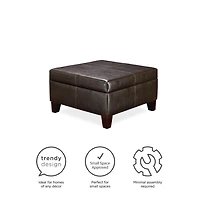Pouf carré avec rangement de la marque « Dorel Living », Meuble de salle de séjour (espresso)