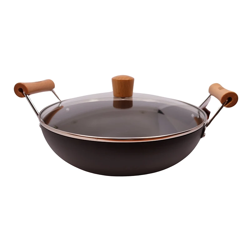 Verka Anodised Iron Wok (Karahi) 28cm Two Ear w/Lid, Endless range of dishes