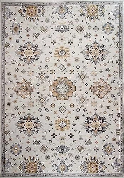Tapis d'intérieur vintage vieilli crème et or Rug Branch