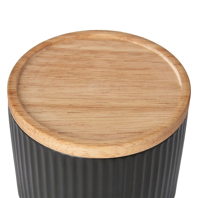 Anko Small Black Ribbed Canister, Small Canister