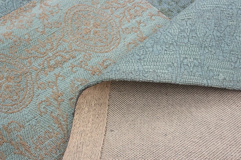 ECARPETGALLERY 5'8" x 7'8" Contemporary Collage Handmade Area Rug for Living Room, Dining Room and Bedroom in Blue