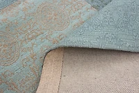 ECARPETGALLERY 5'8" x 7'8" Contemporary Collage Handmade Area Rug for Living Room, Dining Room and Bedroom in Blue