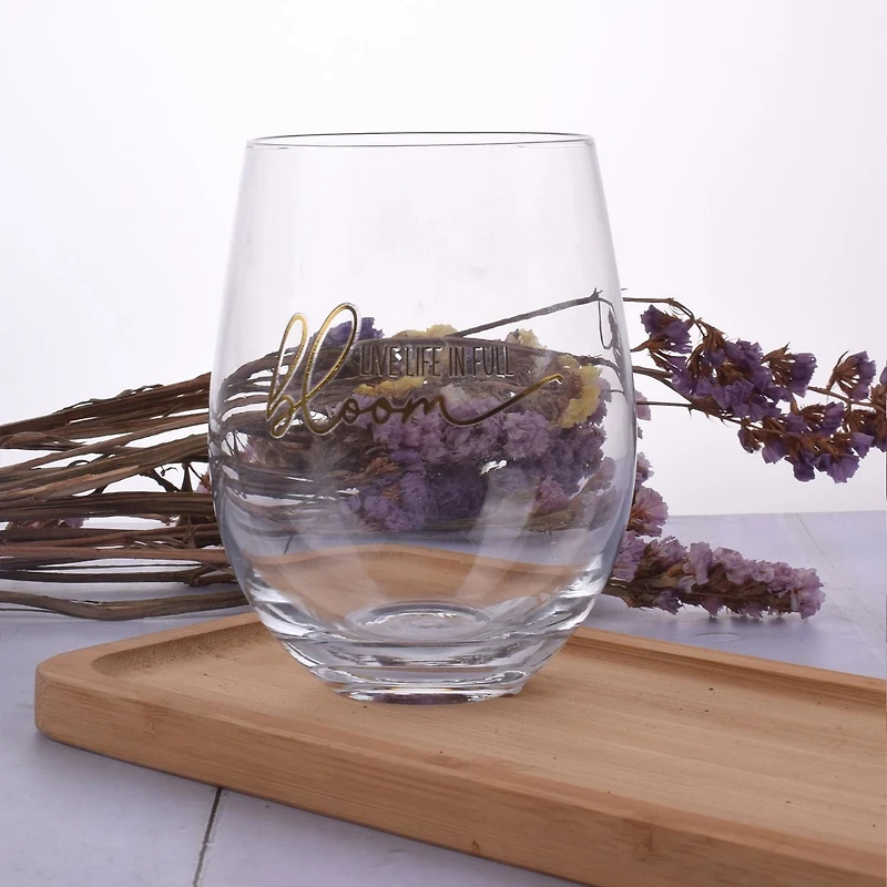 Brillant design verre à vin clair sans tige/verre à vin sans tige polyvalent