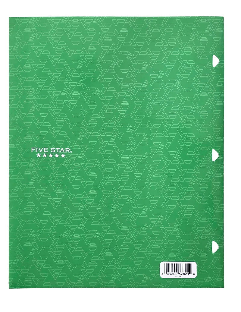 Five Star 4 Pocket Portfolio, Green