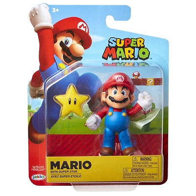 4" figurine Nintendo - Super Mario avec accessoire étoile