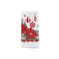 Hand Towel (Poinsettia W/ Ornaments) - Set of 6
