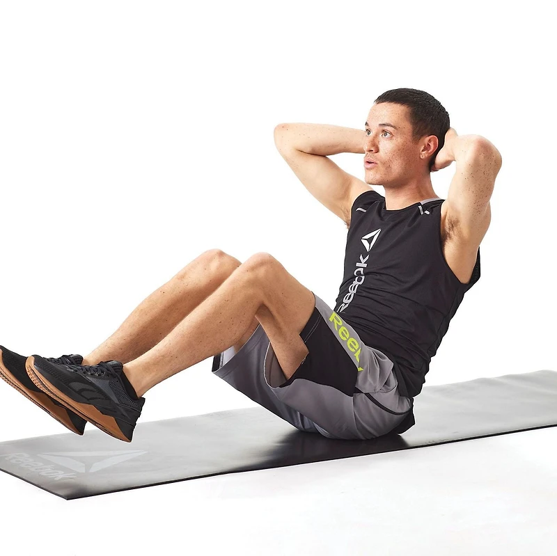 Reebok Delta 5-mm  Fitness Mat, Black, Sweat Activated Ultimate Grip