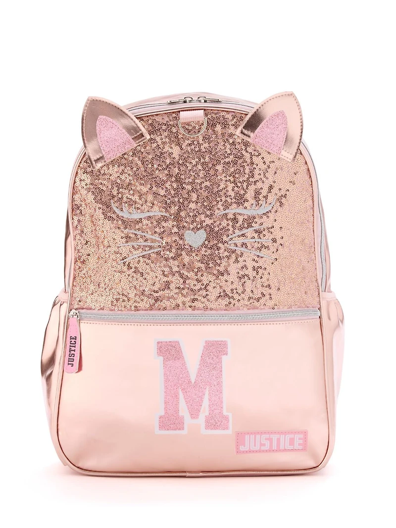 Ensemble sac à dos « M» Kitty rose pailleté Purr-fectly C-JUSTICE ENSEMBLE SAC À DOS