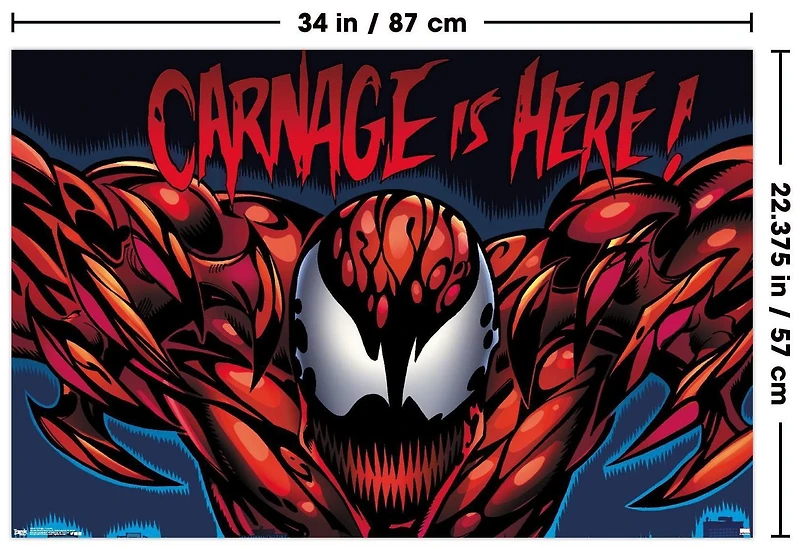 Marvel Comics Carnage - Classic Wall Poster, 22.375" x 34"