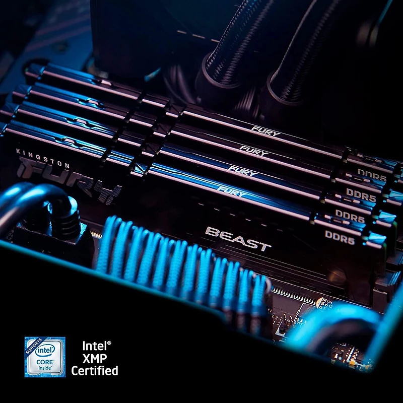 Kingston Fury Beast  64GB 5200MT/s DDR5 CL40 XMP 3.0 Ready Computer Memory, Kit of 2 (KF552C40BBK2-64)