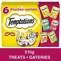 TEMPTATIONS Gâteries pour Chats, Paquet Assorti de Variétés, 510g (6x85g)