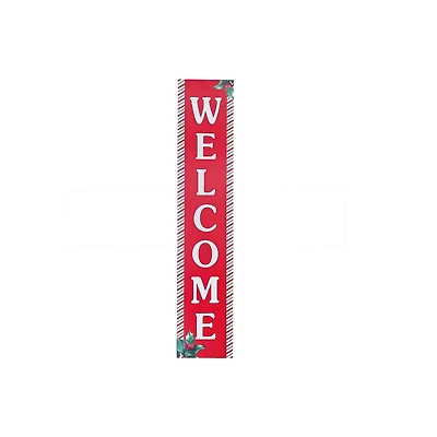 Christmas Mdf Vertical Candy Striped Sign Welcome