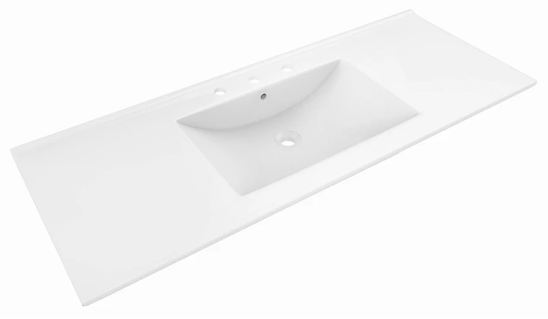 American Imaginations AI-32644 48 po WX 18.5 pouces Dessus en céramique D en couleur blanche pour 3H8-in. Robinet
