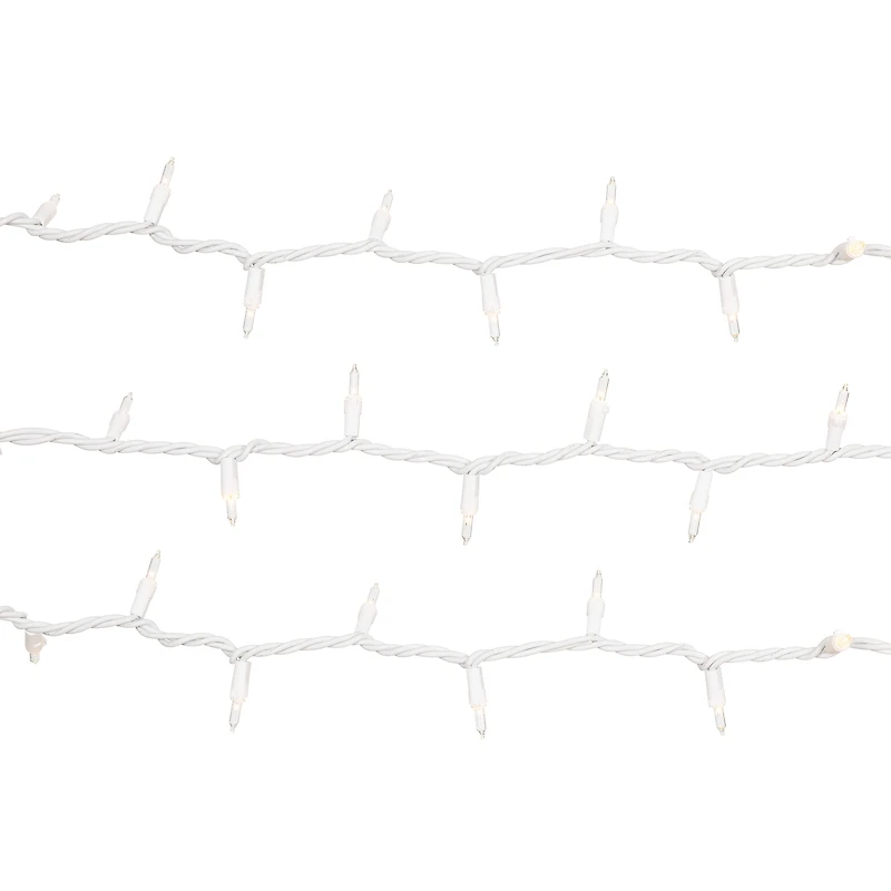 Holiday Time 100-Count Warm White LED Glass Mini Christmas Lights, with White Wire
