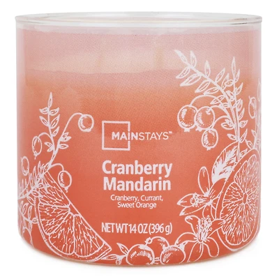 Bougie parfumée Mainstays à 3 mèches, enveloppée texturée Canneberge mandarine, 14 oz MAINSTAYS PL MANDARINE CANNEBERGE
