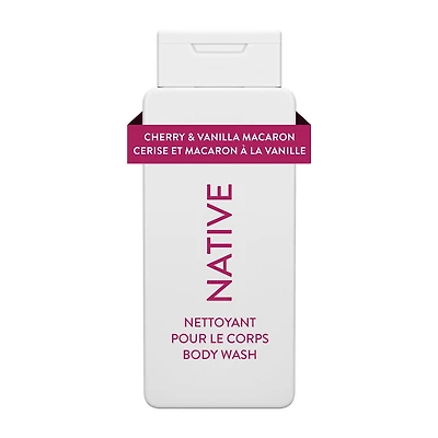 Native Natural Body Wash, Cherry Vanilla & Macaron, Sulfate Free, Paraben Free