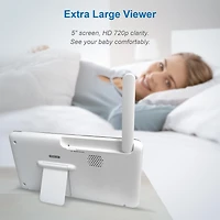 VTech RM5754-2HD Smart Wi-Fi Video Baby Monitor with 5” display and 1080p HD Camera, Built-in night light & 2 Camera, White