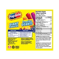Popsicle Giant Freezies - Orange, Cherry, Grape - 27 x 150 ml, 27 x 150 ml