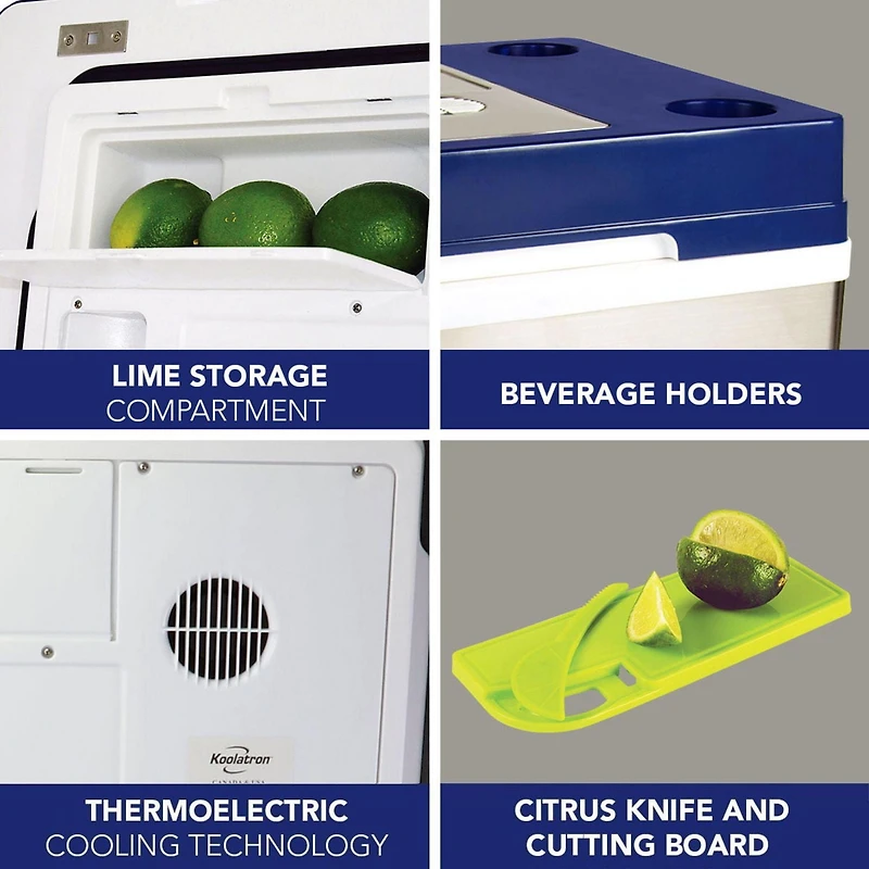 Corona 44-Quart Cruiser Iceless Cooler with Bottle Opener, 12V Travel Fridge, Holds 24 Bottles