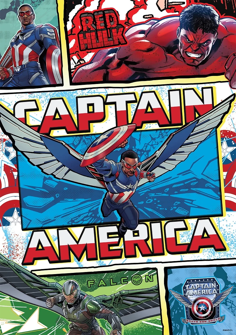 Buffalo Games Marvel - Captain America : Nouveau Monde Audacieux Puzzle à Encastrement de 500 Pièces pour Adultes de 14 Ans et Plus