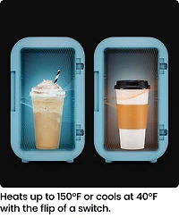 Mini-réfrigérateur portable ICEMAN avec 8 canettes de 355 ml (12 oz), refroidit et chauffe, prise pour voiture incluse - Bleu, Nouveau