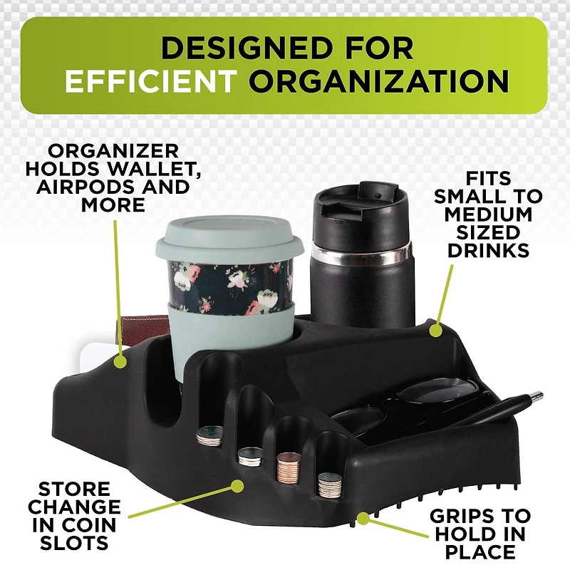 GoGear™ Efficiency Console, Black Plastic Low Profile Vehicle Organizer