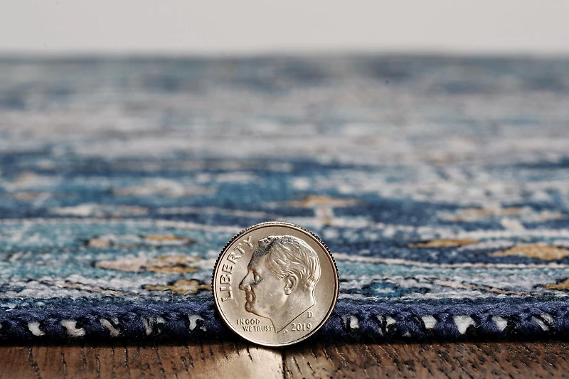 Sariah 3' x 5' Washable Accent Rug, Teal and Ivory