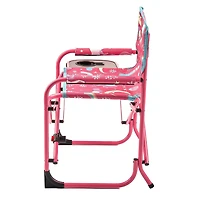 Ozark Trail Kids Director Chair with Side Table, 125lbs Weight Capacity, Blue, Table for Food or Snacks with Cup Holder
