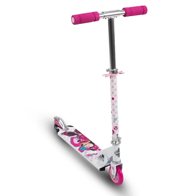 Trottinette pliante Minnie de Disney à 2 roues alignées en Aluminium pour filles, par Huffy