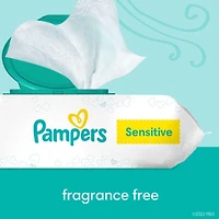 Pampers Lingettes pour Bébés Sensibles Sans Parfum, 2 Paquets à Couvercle Rabattable (168 Lingettes au Total)