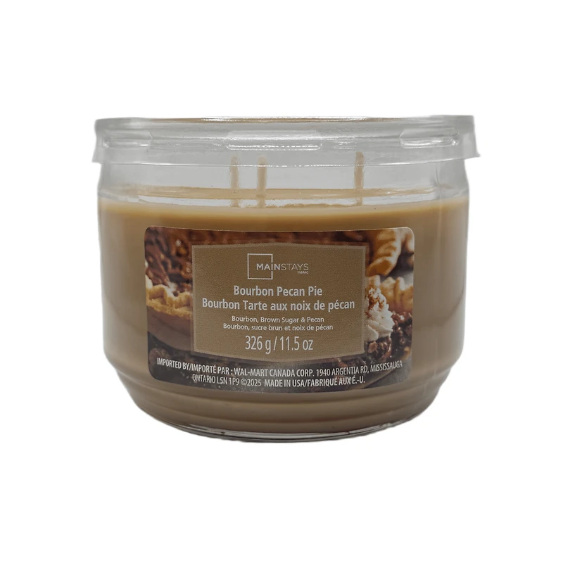 MAINSTAYS PL Bourbon Pecan Pie Scented 3-Wick Glass Jar Candle, 11.5 oz., MAINSTAYS PL Bourbon Pecan Pie Scented 3-Wick Glass Jar Candle, 11.5 oz.